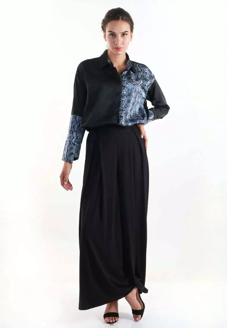 Combination Shirt motif snake skin