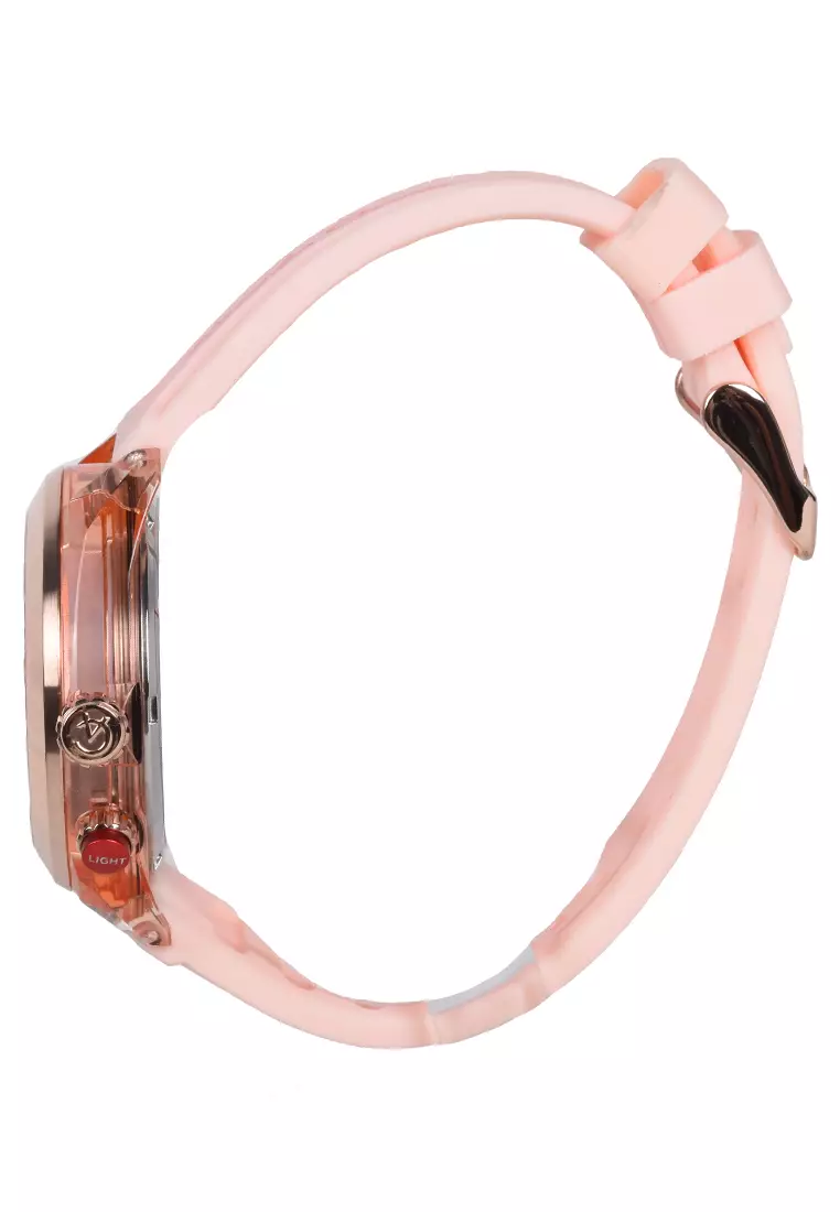 Alexandre Christie - Jam Tangan Wanita - Pink - Rubber Strap - 2928LHRRGPN