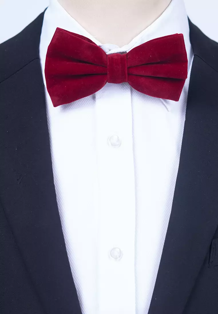 Dasi kupu kupu bowtie wedding bahan suede / beludru marun