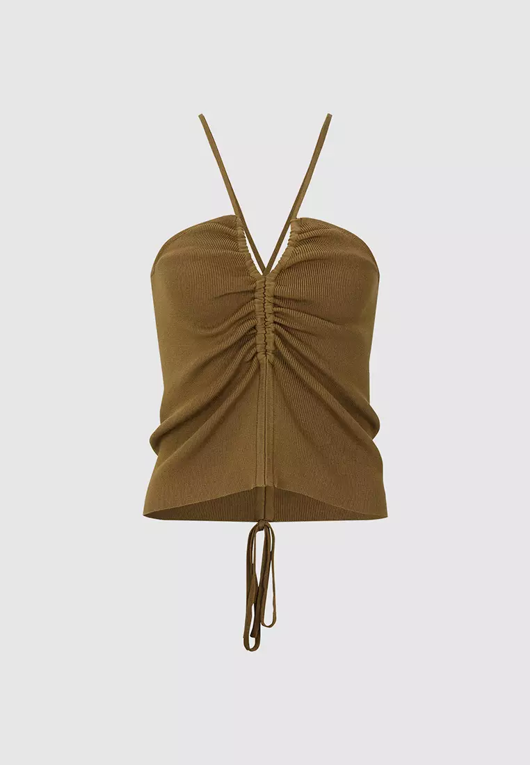 Halter Neck Knitted Skinny Cami Top