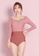 A-IN GIRLS pink Sweet off-the-shoulder swimsuit E4857US5B8788EGS_4