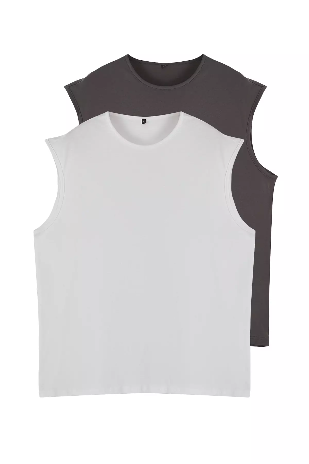 2 Pack Oversize/Wide Cut Cotton Sleeveless T-Shirt/Undershirt