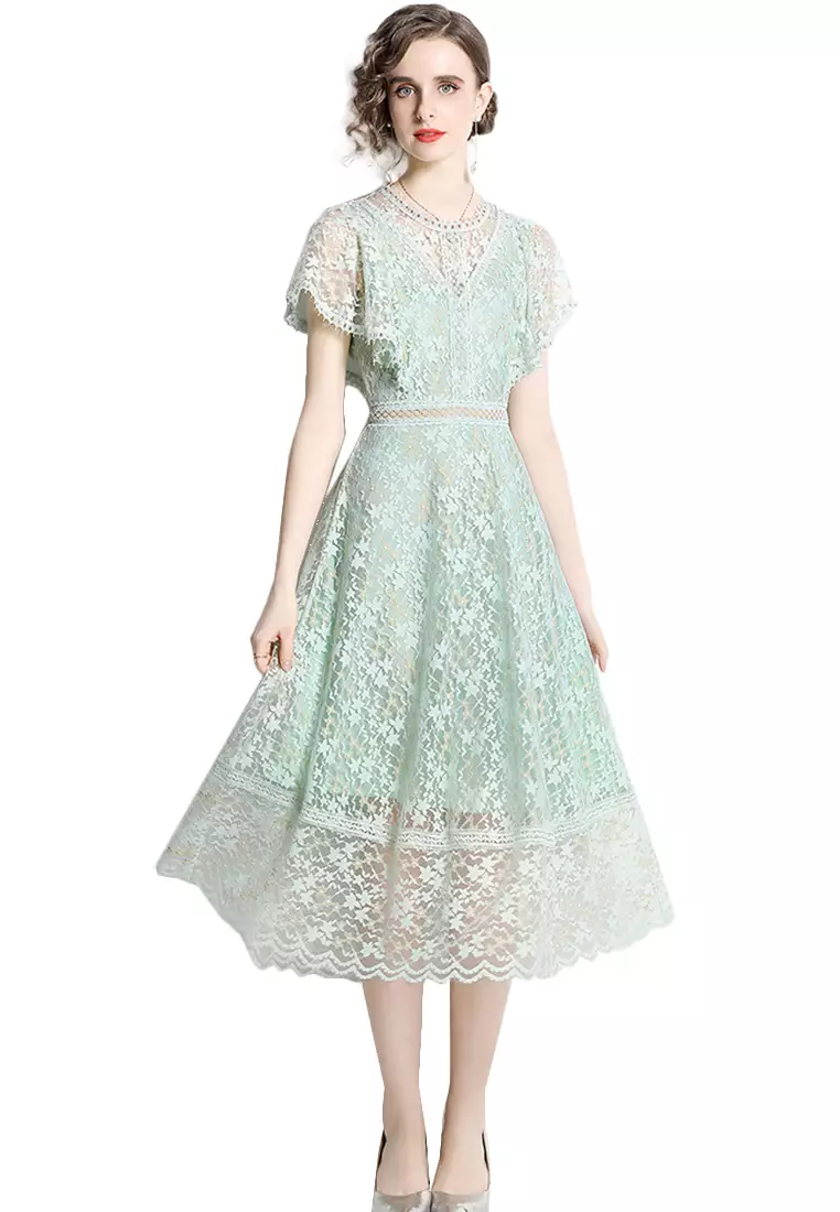 Star lace hotsell ruffle dress