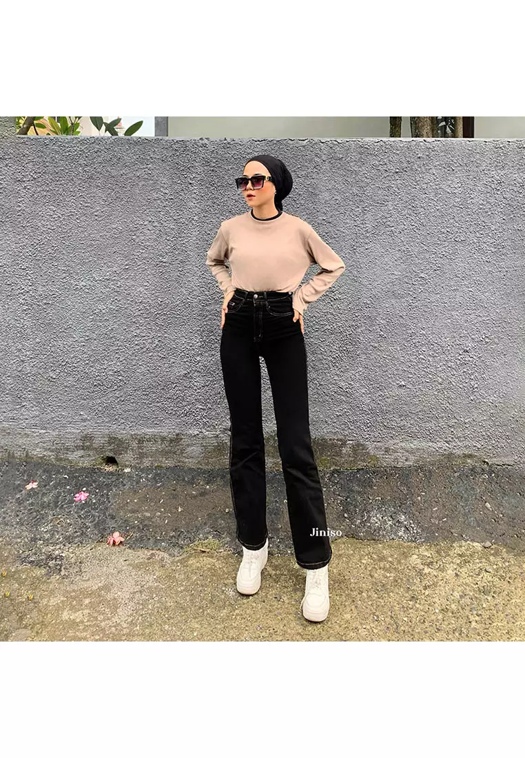 Highwaist Stretch Cutbray Pocket Jeans 713 HANGOUT