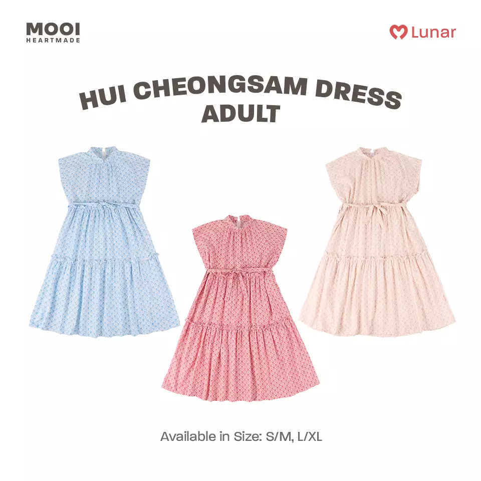 Mooi Dress Dewasa Lunar Collection Hui Cheongsam Dress Adult - Blue