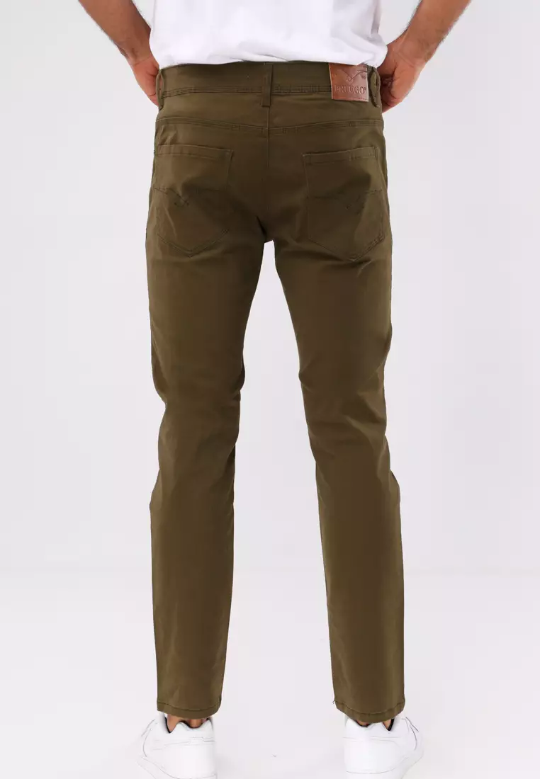 Colored Long Pants Slim Tapered Stretch