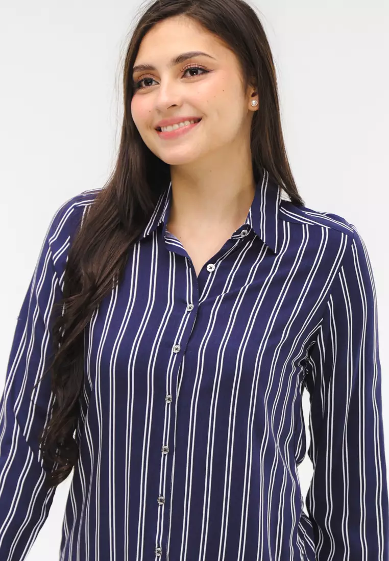 Woven Printed Rayon Long Sleeves Blouse