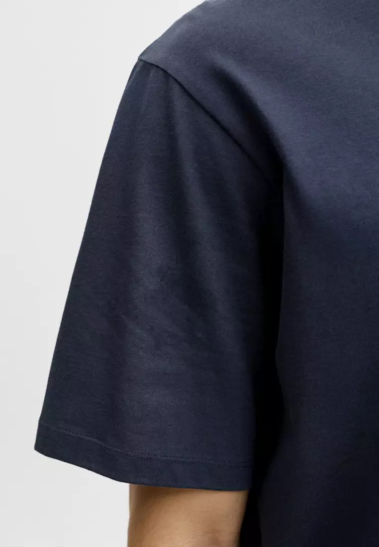 Short Sleeve Denim Crew Neck Tee