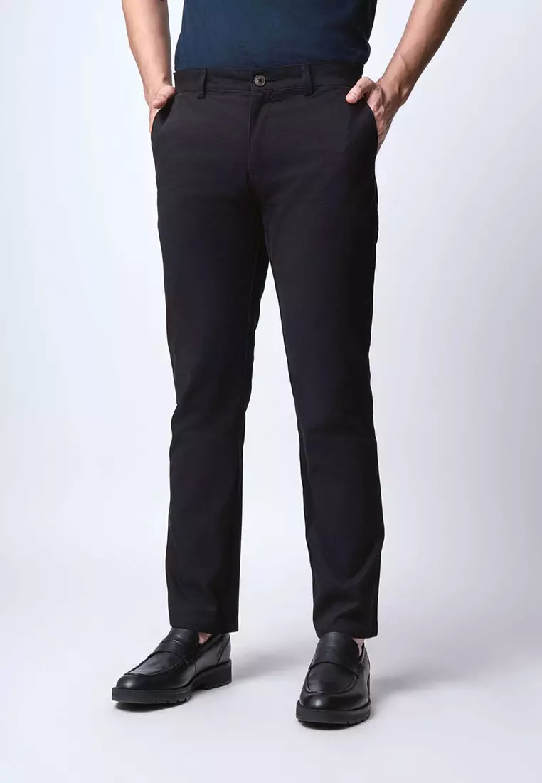 Regular Straight Fit Chino Cotton Twill Black