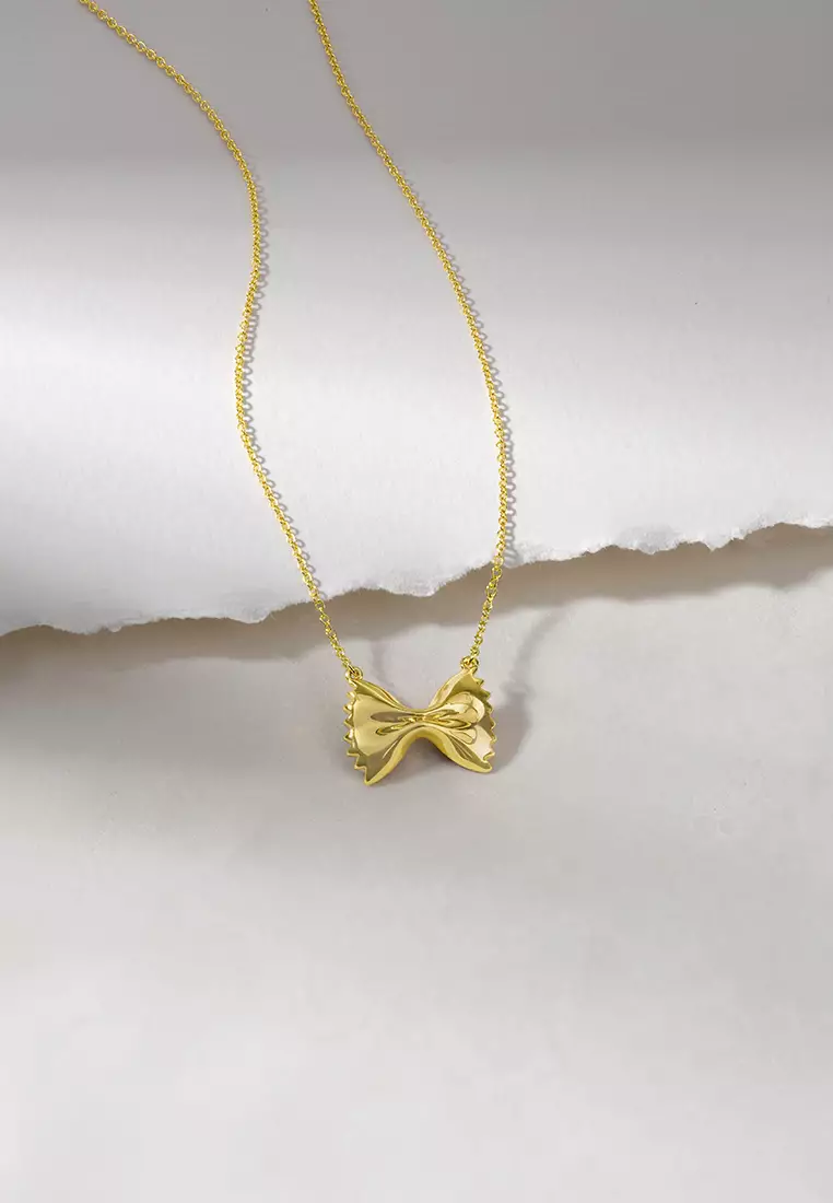 Bow Tie Pasta Gold Necklace