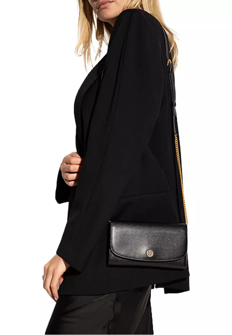 Tory burch robinson sales pebbled wallet crossbody