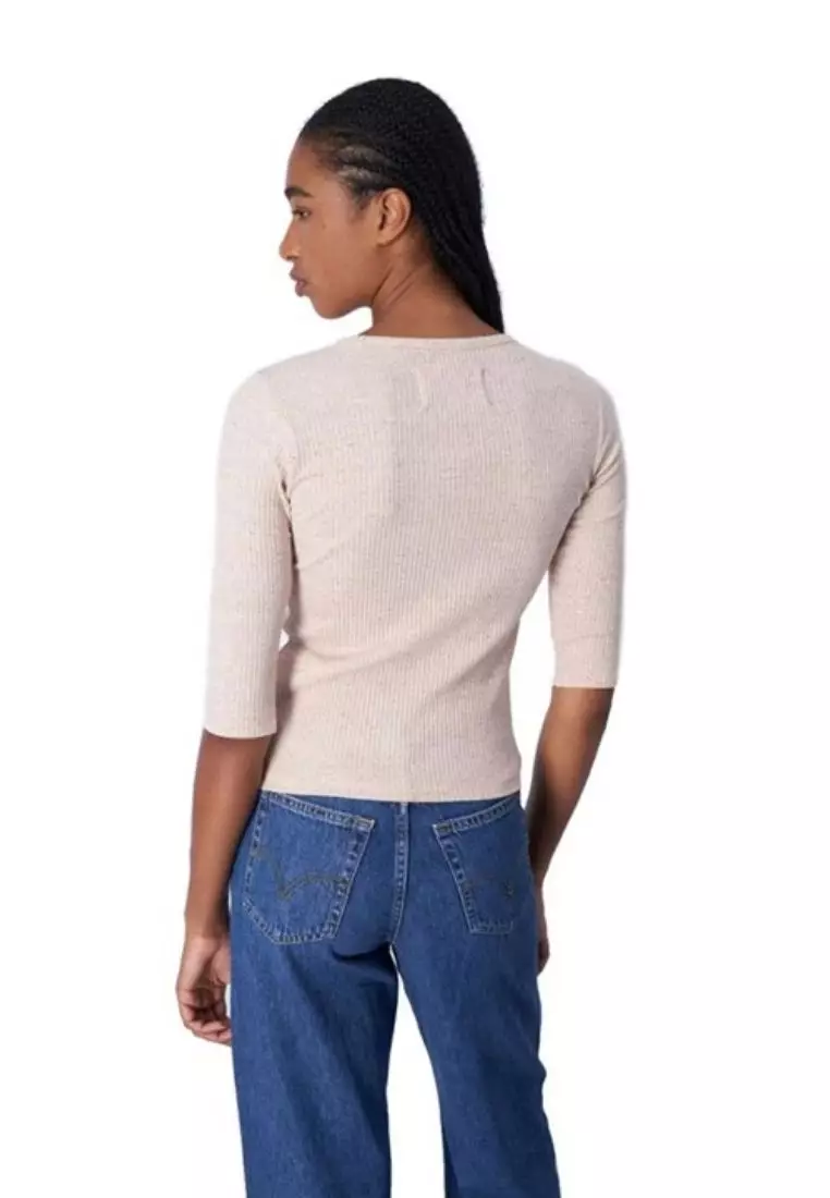 Women's ECO Organic Series Ribbed Three-Quarter Sleeve Top