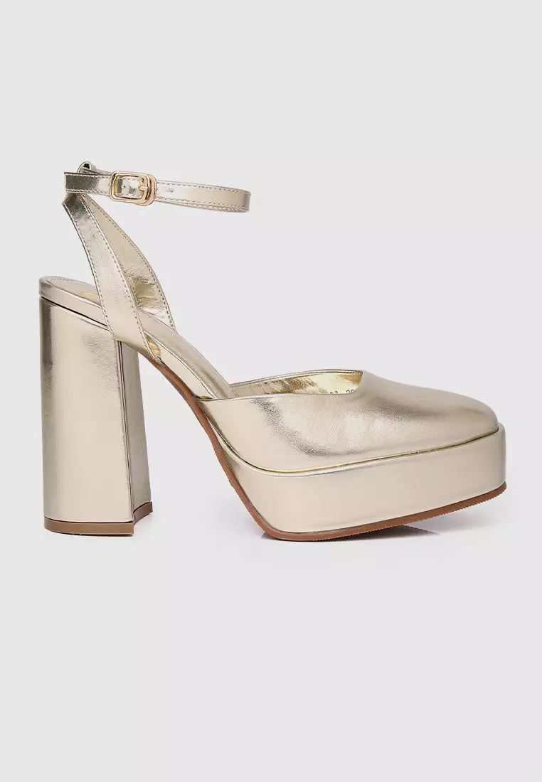 Gold platform hot sale high heels