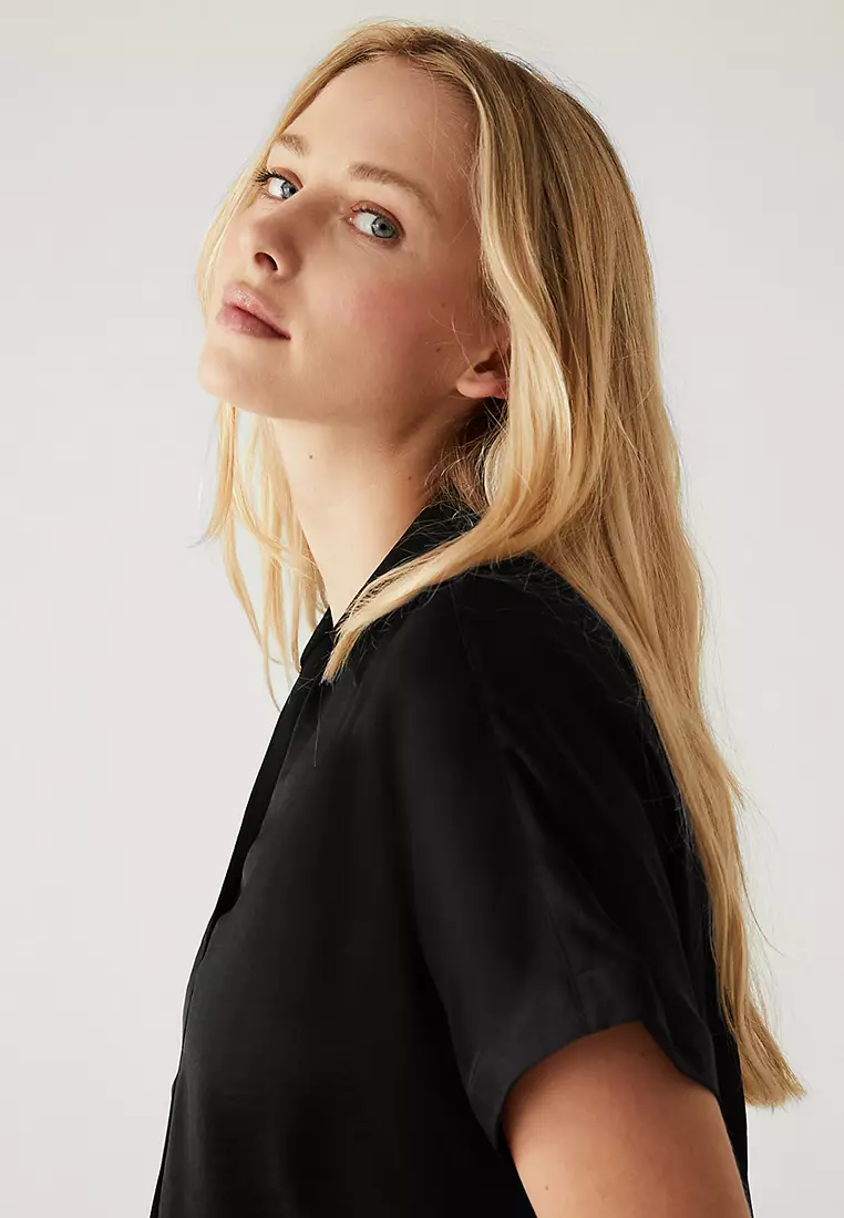 Satin Popover Blouse