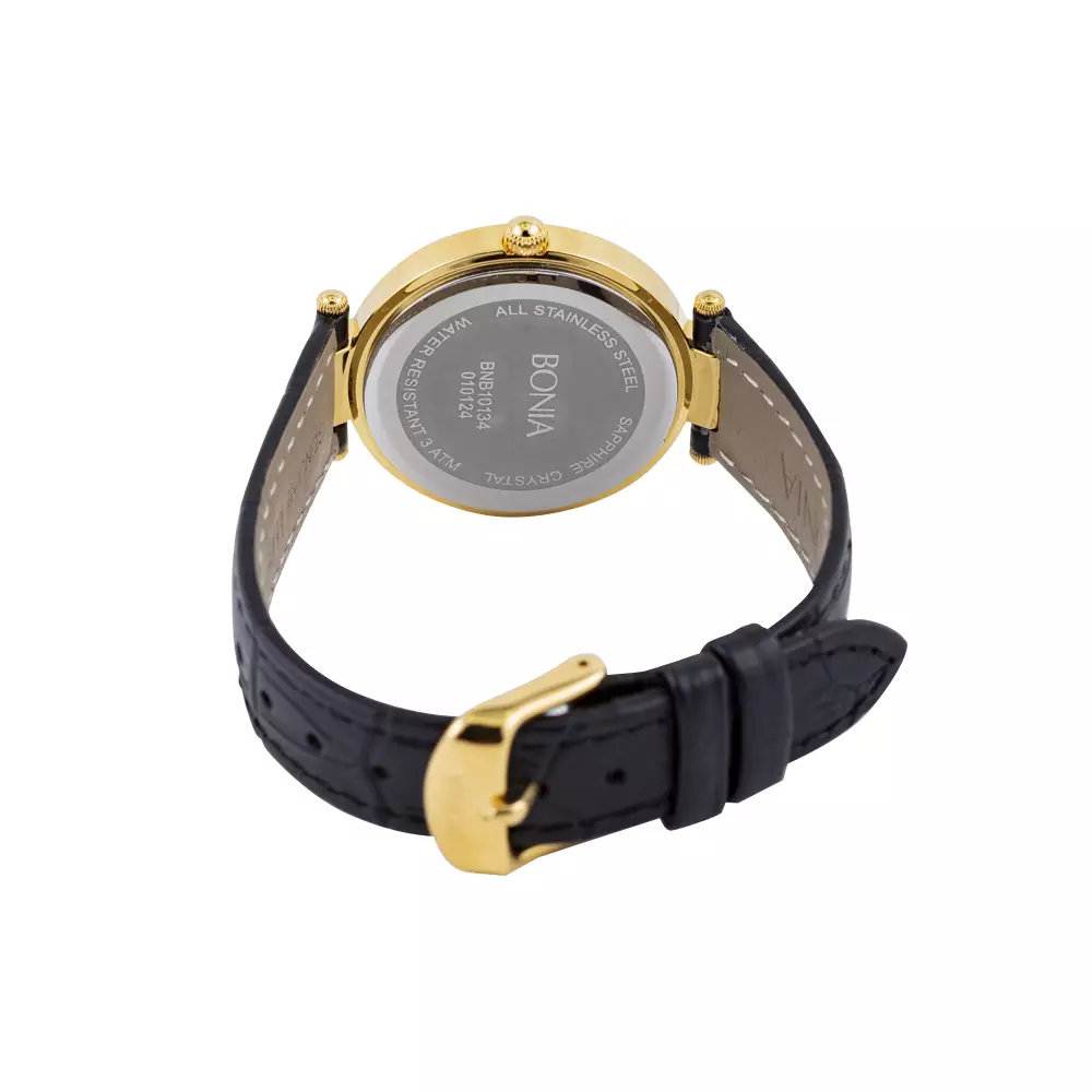 Bonia B10134-2213S - Jam Tangan Wanita - Black Gold