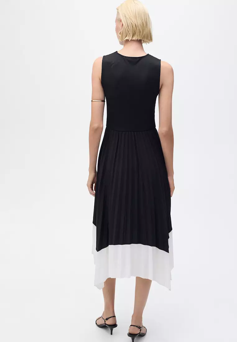Buy Mango Combined Pleated Dress 2025 Online ZALORA