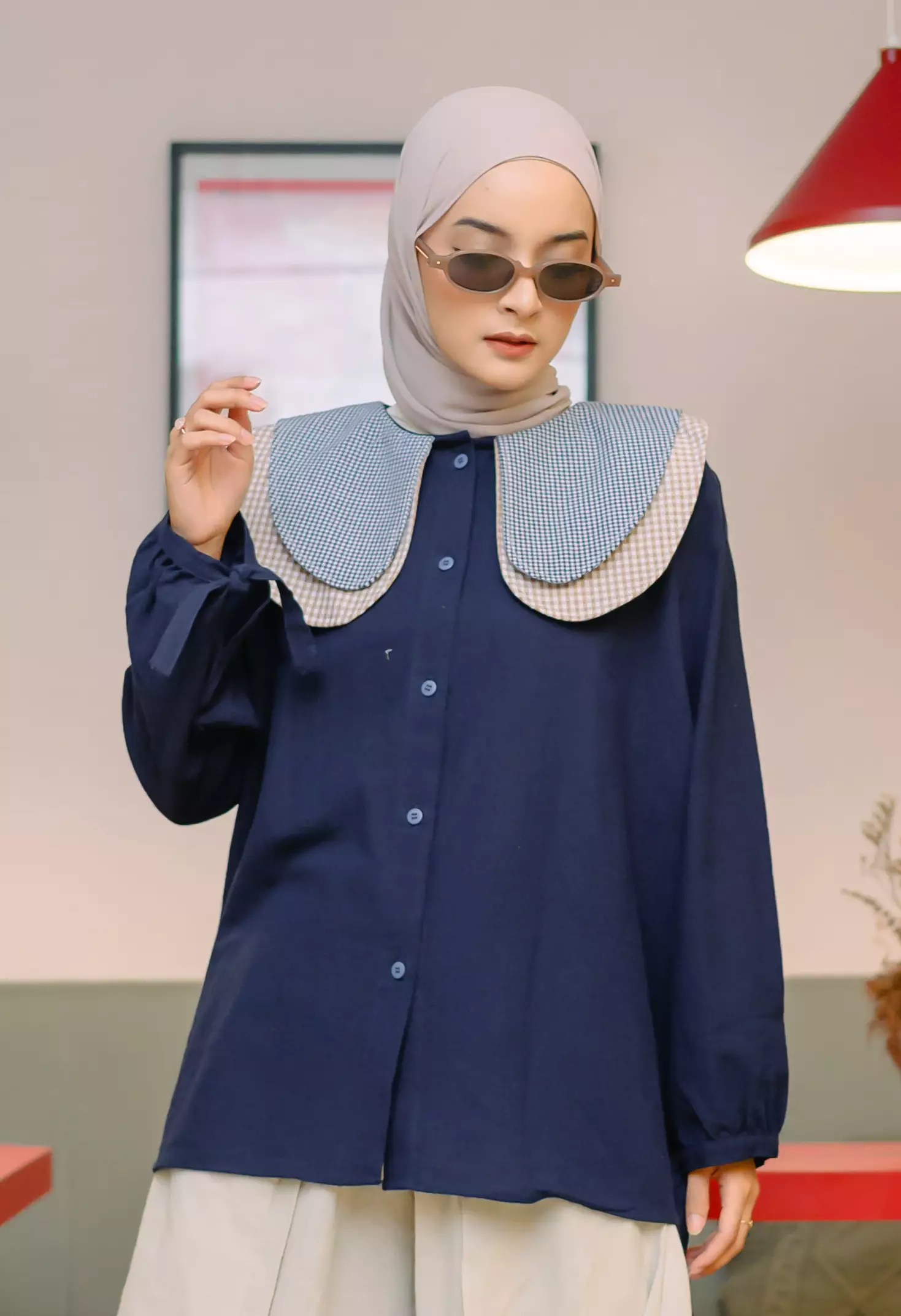Cilla Collar Shirt Misty Cookie
