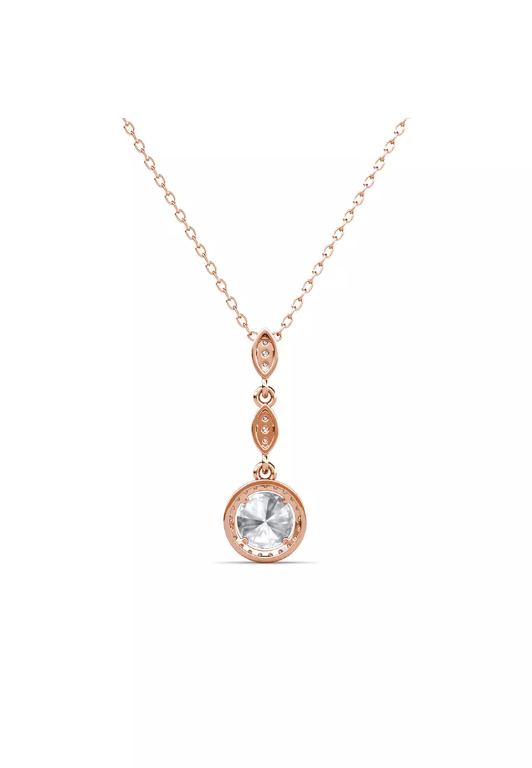 [GRA MOISSANITE DIAMOND COLLECTION] Mon Elegance Pendant RG - Kalung 1ct Moissanite Diamond 925 Silver CELESTA by Her Jewellery