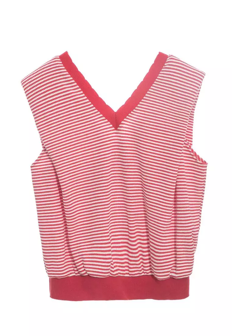 Red and white deals vest