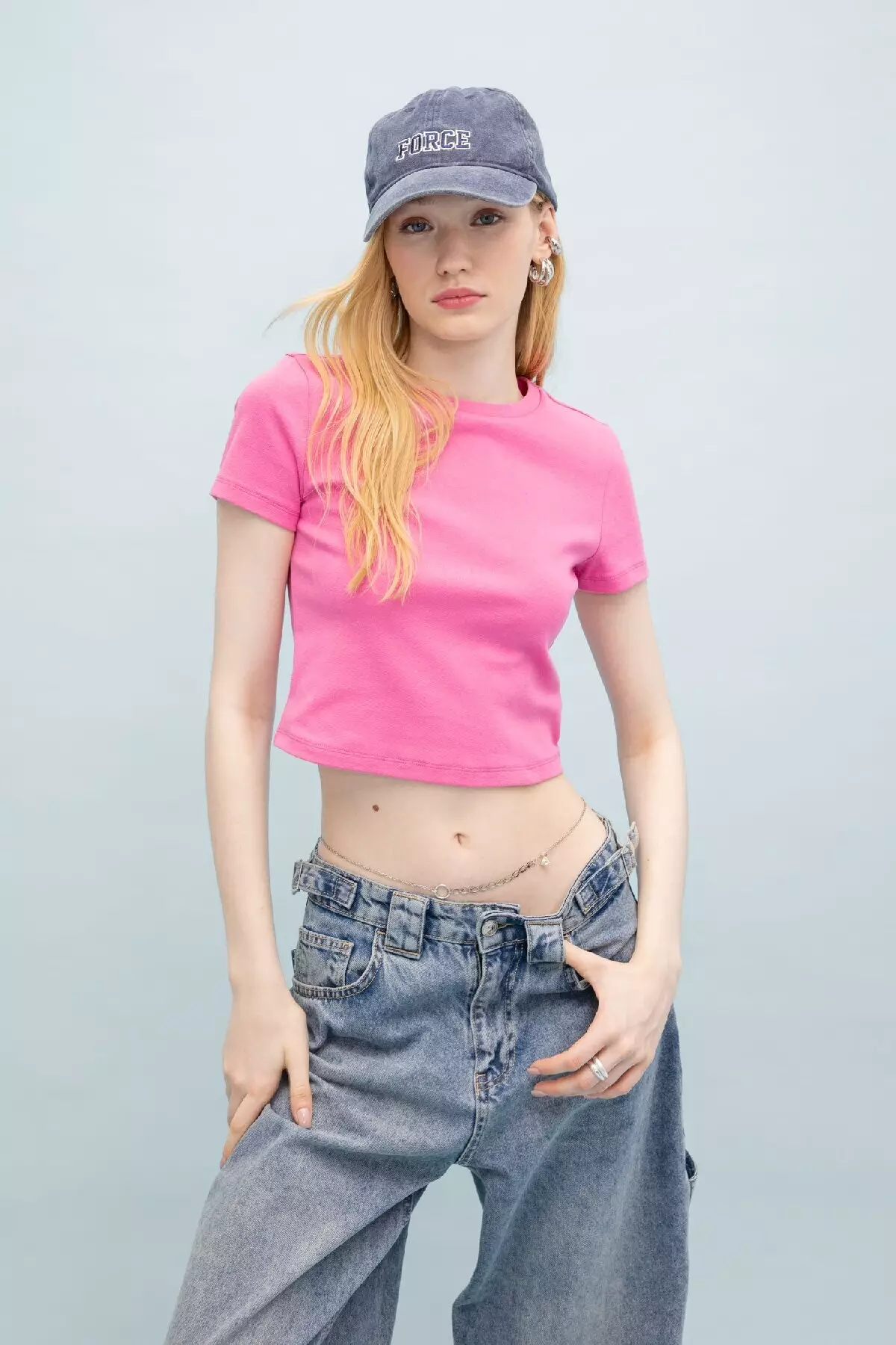 Coool Fitted Rib Basic Solid Short Sleeve T-Shirt T9631Az24Sm