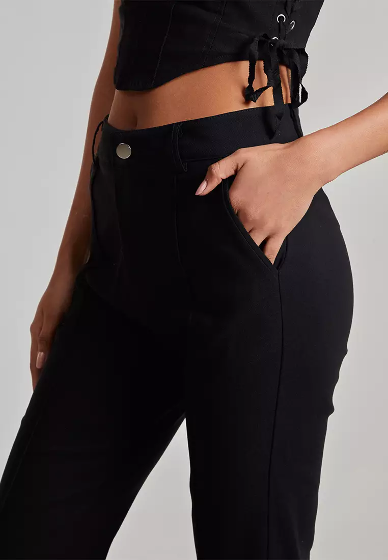Buy Pink Vanilla Pink Vanilla Black Cuffed Cargo Pants 2024 Online | ZALORA