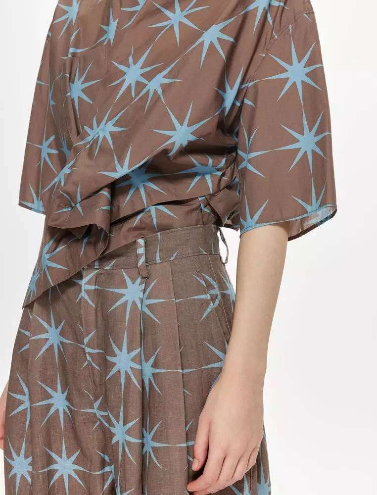 Loose Star Pattern Everyday Casual Short Sleeve Shirt