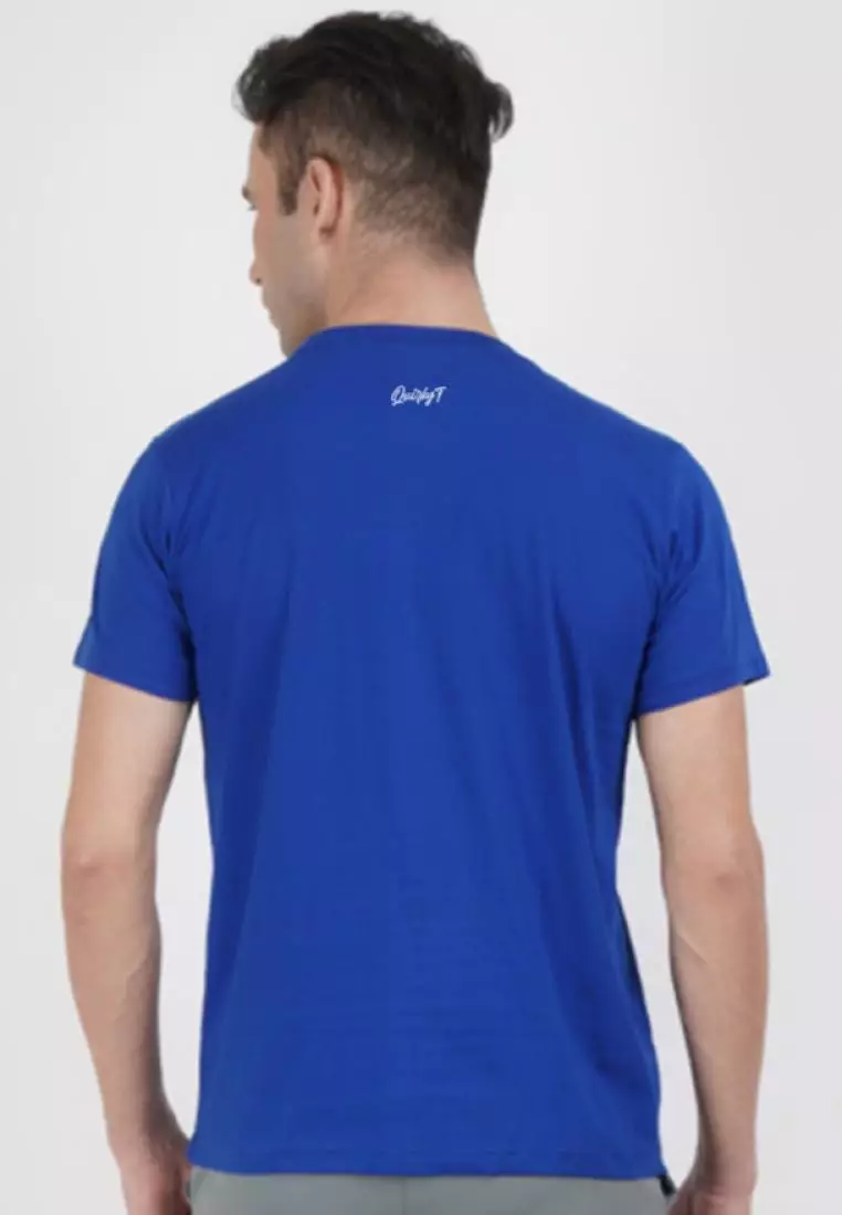 New Memories Graphic Royal Blue Cotton Short Sleeve Regular Fit T-Shirt
