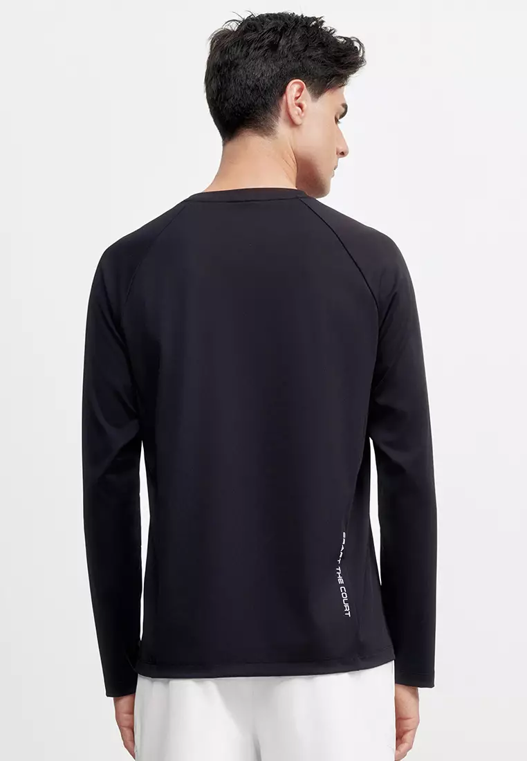 男裝 K-SWISS LOGO 內層磨毛長袖T裇