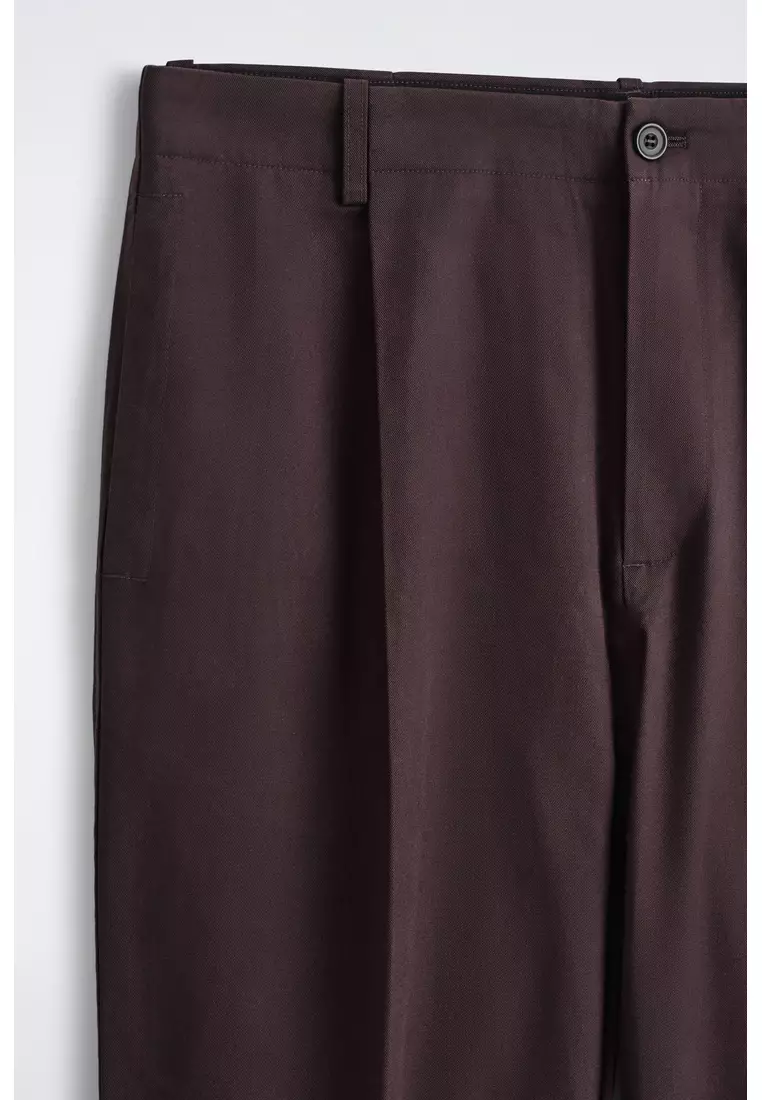 CROPPED COTTON RELAXED-FIT STRAIGHT-LEG TROUSERS