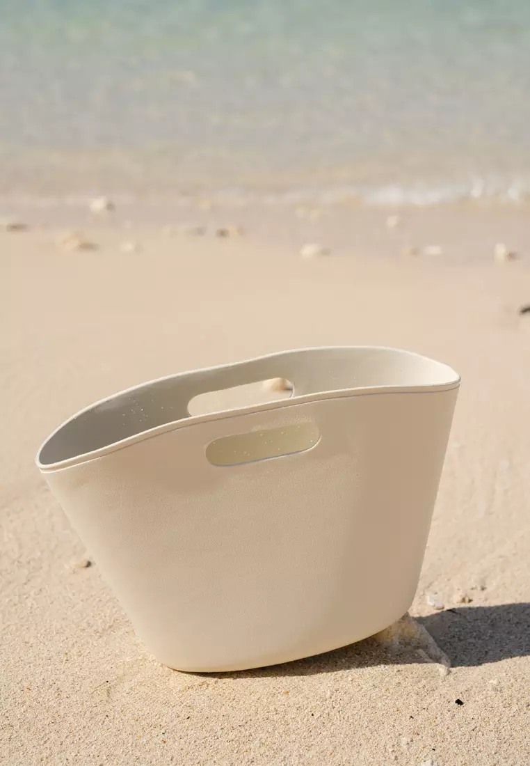 Large Wet Bucket Bag, Tas Pantai Tahan Air - Cream