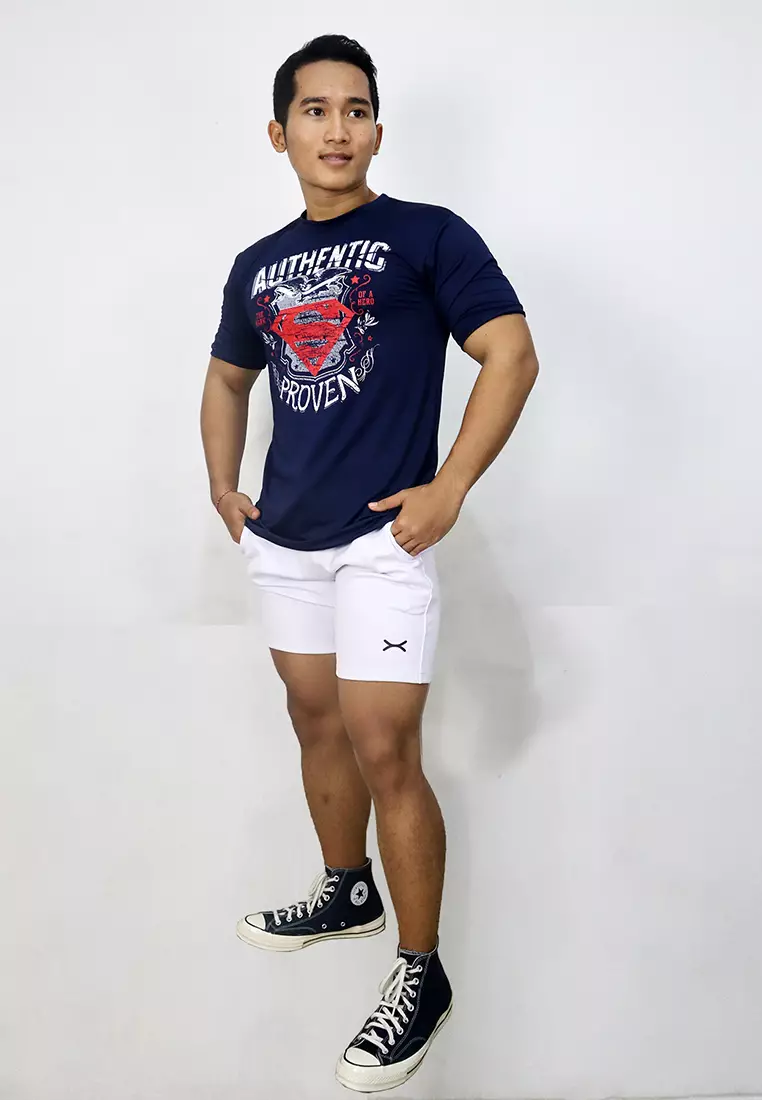 Flexzone Sports Tee Superman Authentic Shirt DC Comics Navy