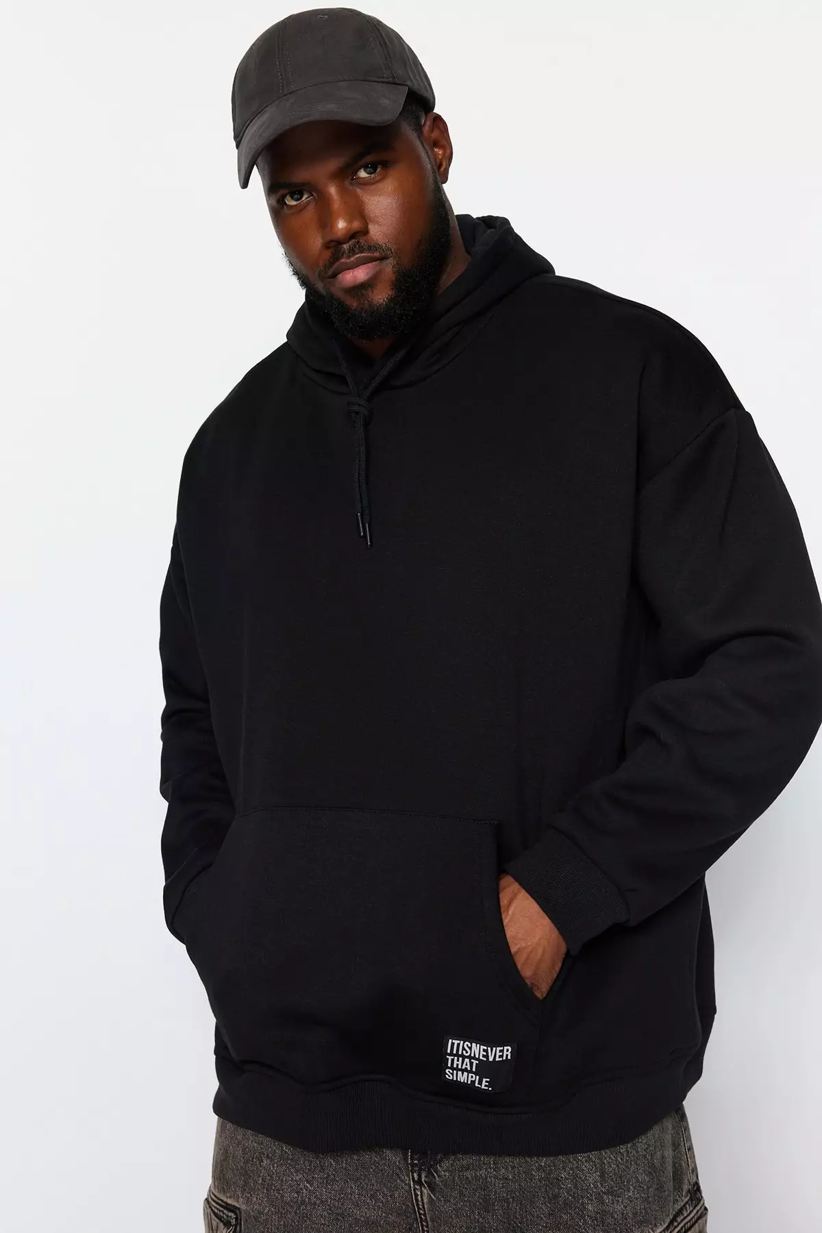 Buy Trendyol Black Men's Plus Size Oversized/Wide Cut, Comfortable