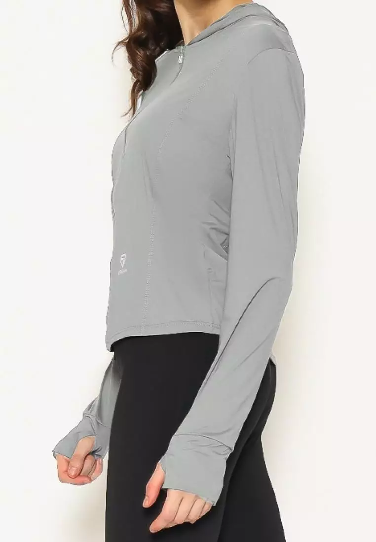 Fitwear - Jaket Olahraga Wanita DRYFIT NATASHA SLIMFIT ANTI UV - GRAY