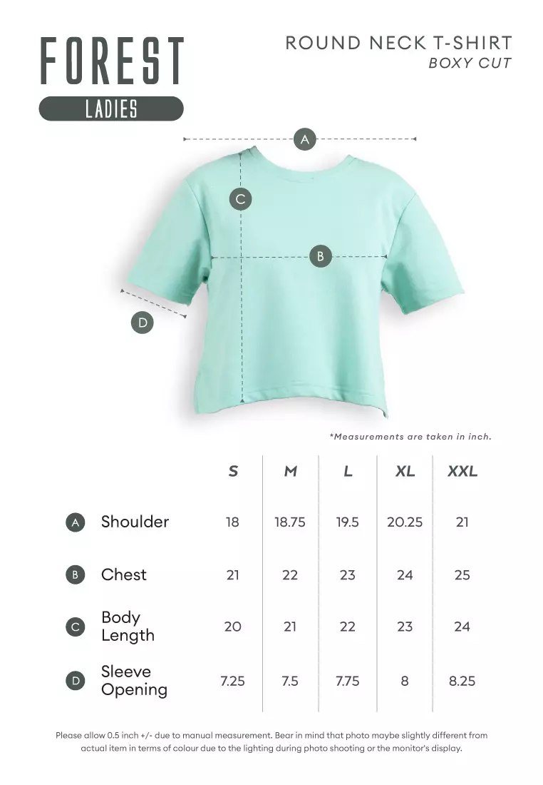 Forest Baju T-Shirt Perempuan | Forest Ladies Premium Weight Air Cotton Loose Fit Crop Tee - 822522-18Cream