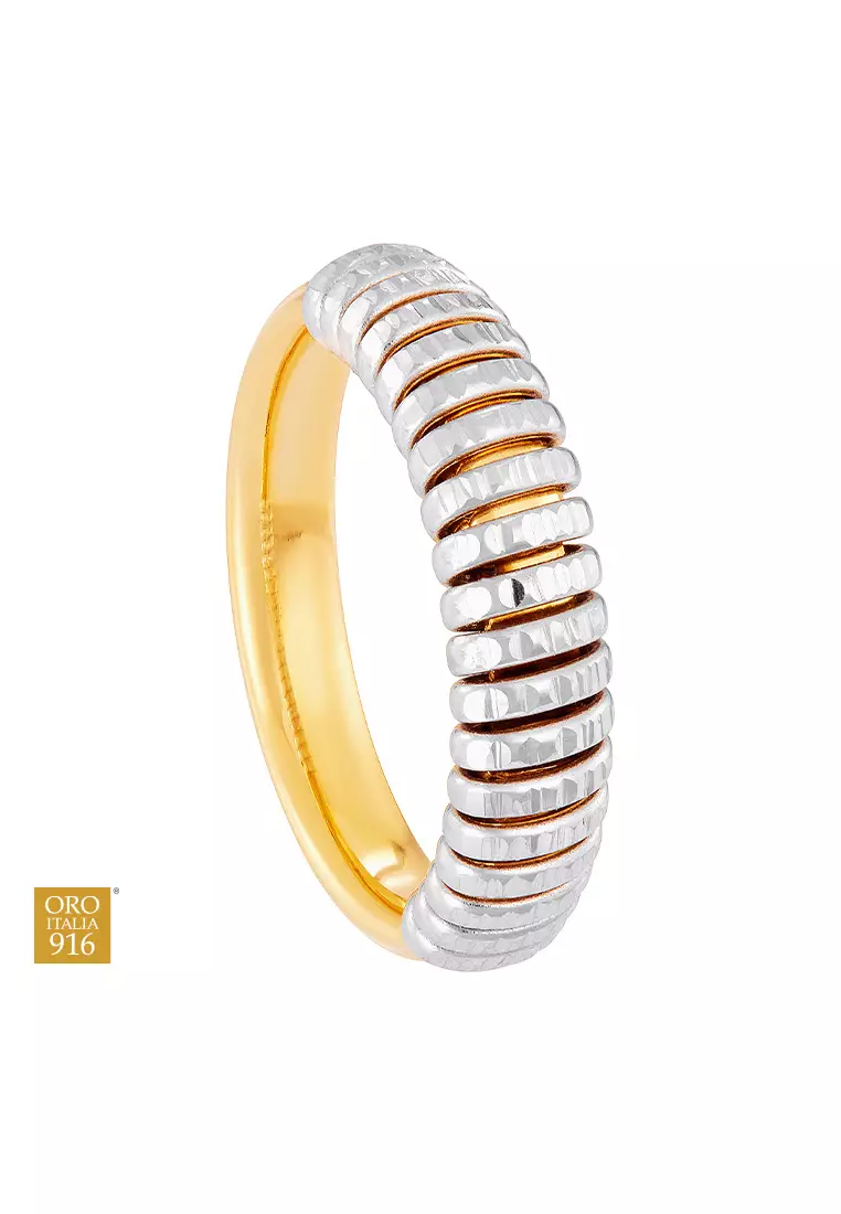 HABIB 916 Oro Italia Yellow and White Gold Ring GR60741025(23YW)-BI (22K Gold)