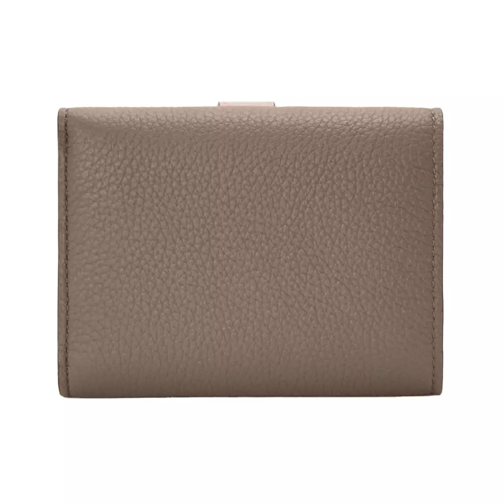 Trifold Wallet Soft Grained Calfskin Taupe/Talc
