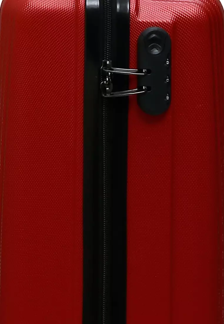 Caroline Koper Hardcase Unisex Size 18 Inch Tas Travel Large Compartment Material ABS+PVC Coated ORIGINAL - Red