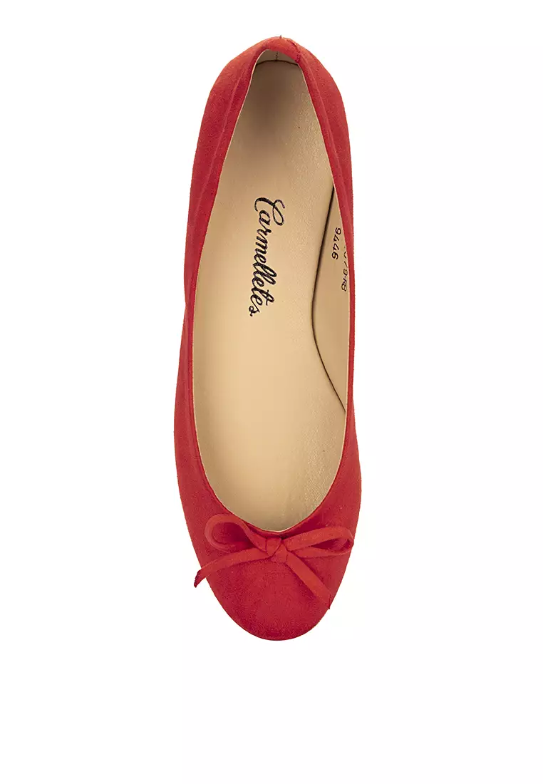 Red ballet discount flats with ribbon