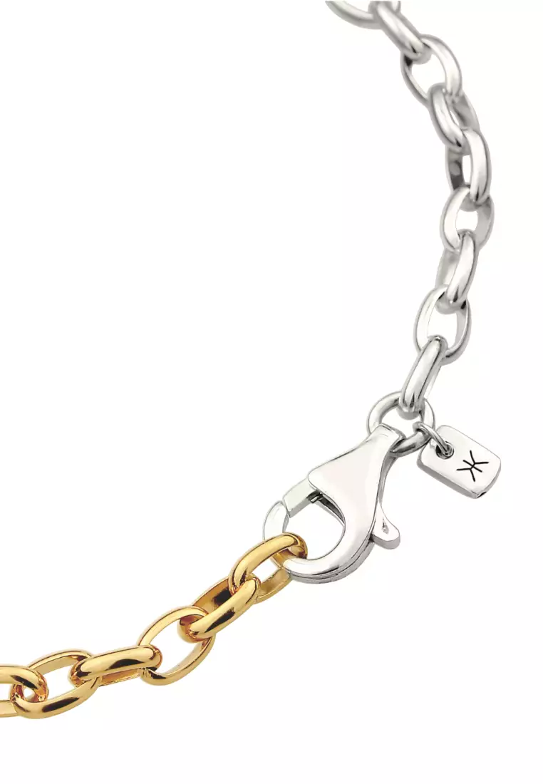 Buy Kuzzoi Bracelet Men Chain Bicolor Gold Plated Embellished With ...