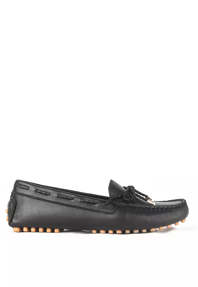 Sepatu Casual Wanita Loafer Moccasin Gino Mariani Elora Hitam