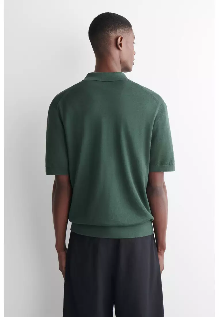 KNITTED LINEN POLO SHIRT