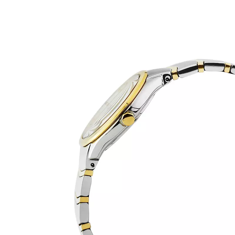 Jam Tangan Wanita Seiko SUR550P1 Discover More Beige Dial Dual Tone Stainless Steel Strap