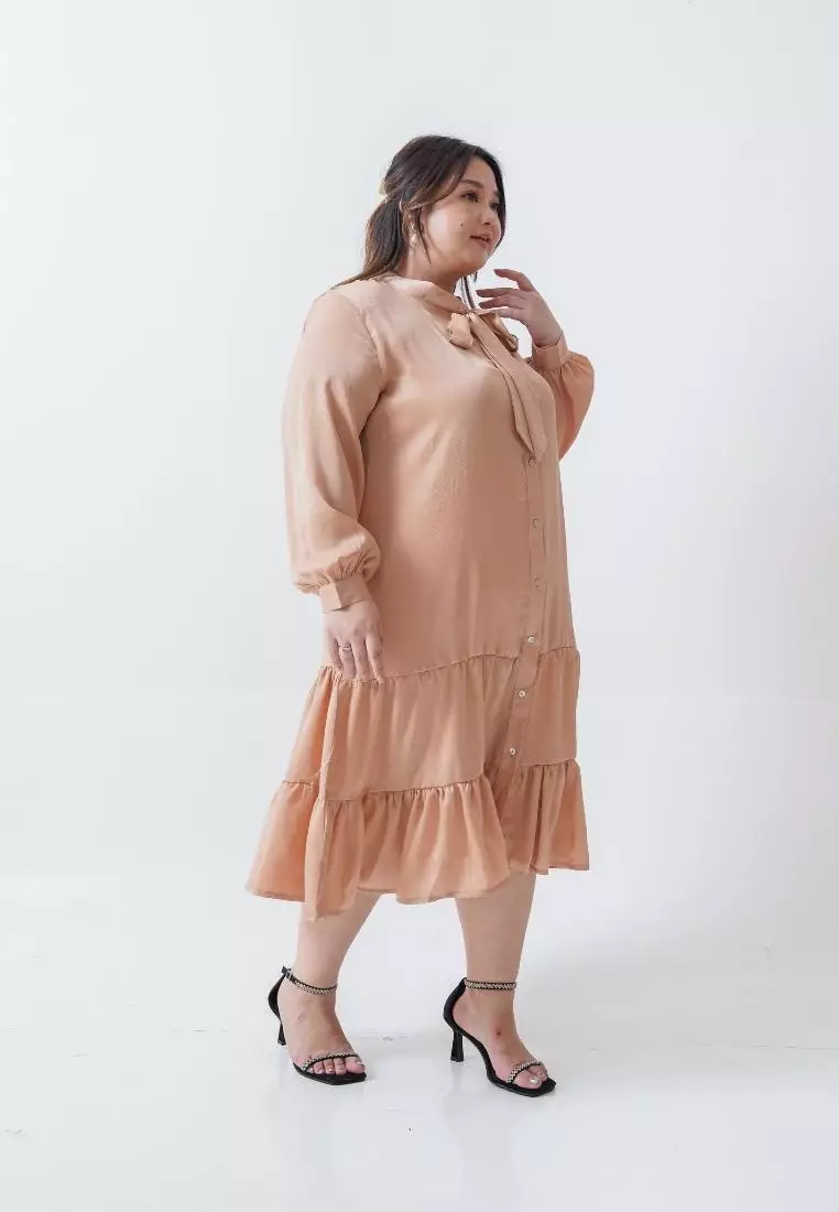 Plus Size Long Dress Ollenca Apricot