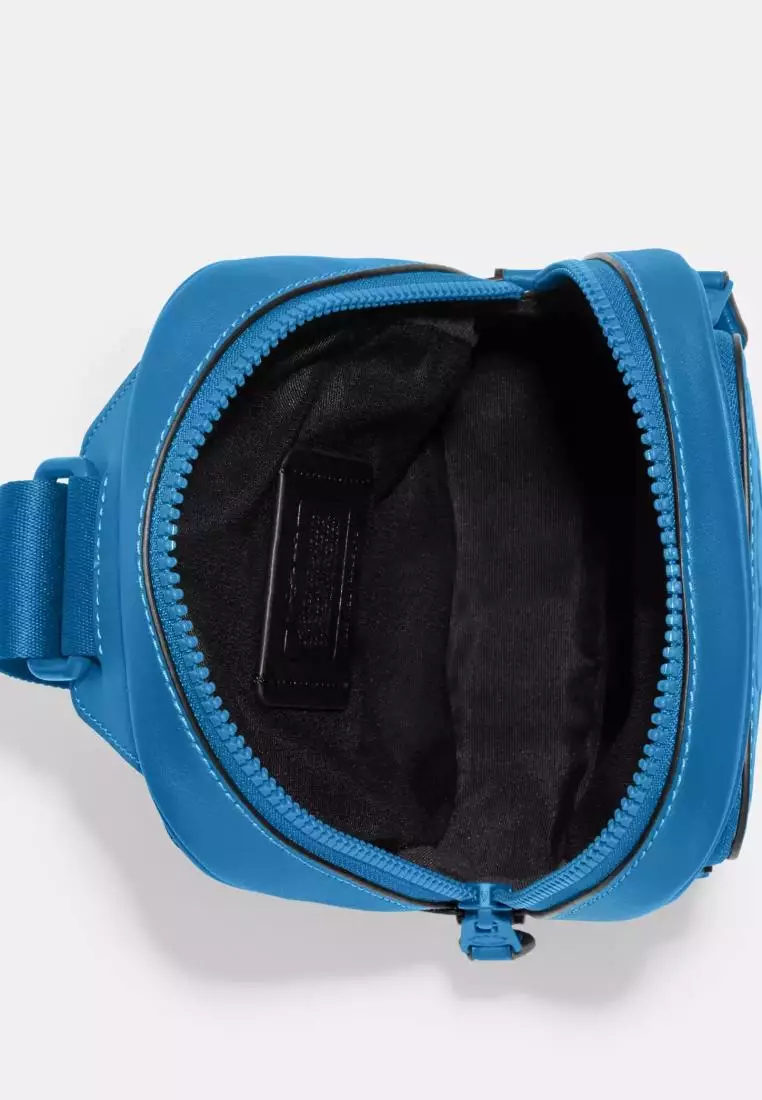 Coach Track Pack 14 In Signature Leather Blue Jay