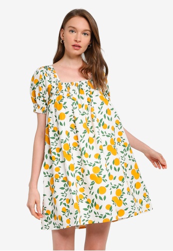 Buy Compania Fantastica Orange Print Babydoll Dress Online Zalora Malaysia