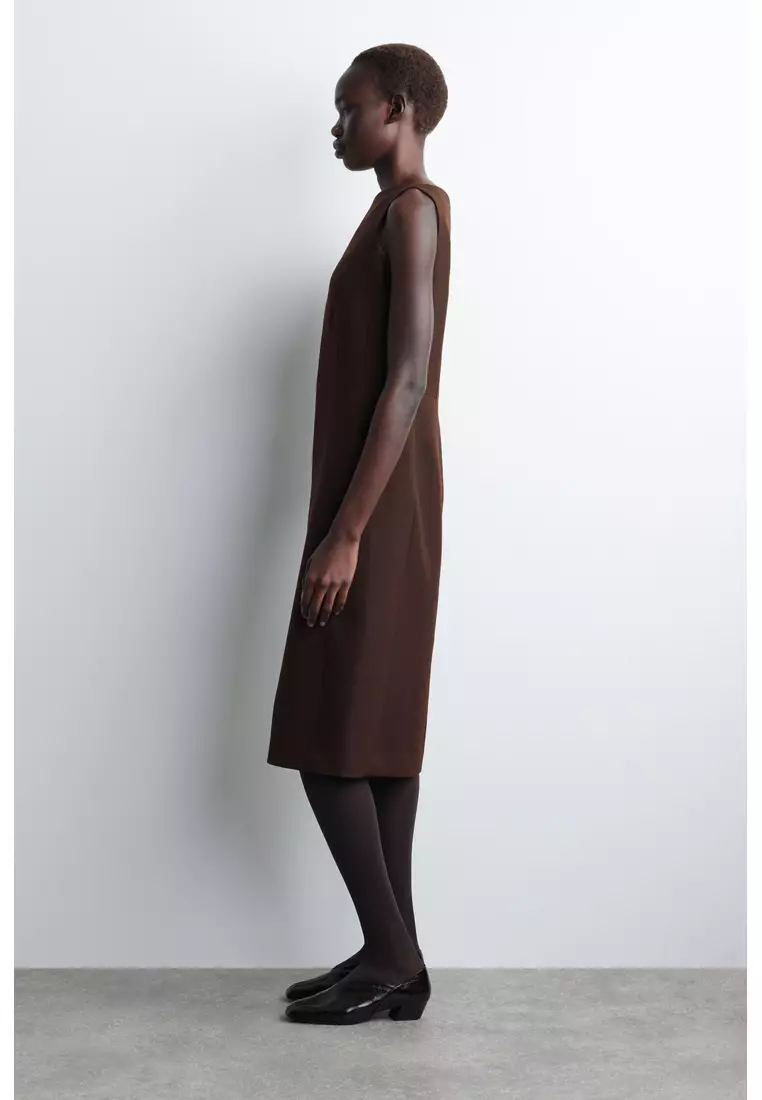 TAILORED WOOL MIDI DRESS