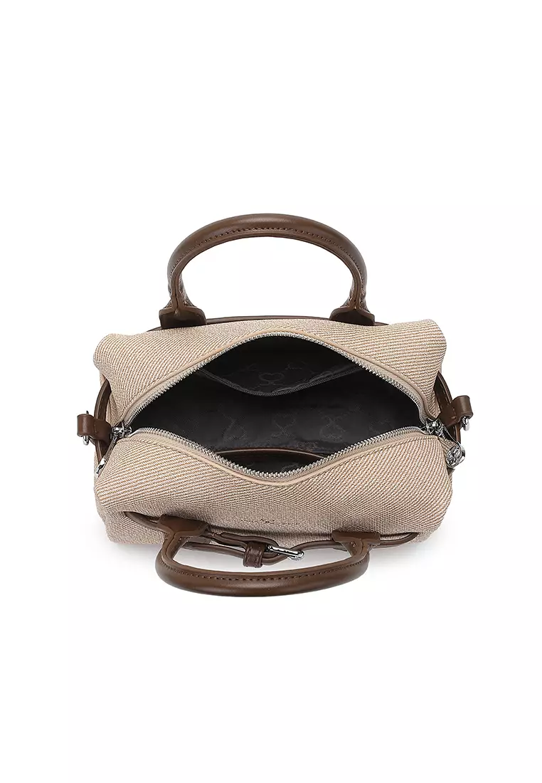 Women's Top Handle Bag / Sling Bag / Crossbody Bag / Shoulder Bag (Tas Tangan Wanita / Tas Selempang Wanita / Tas Bahu Wanita) - Krem