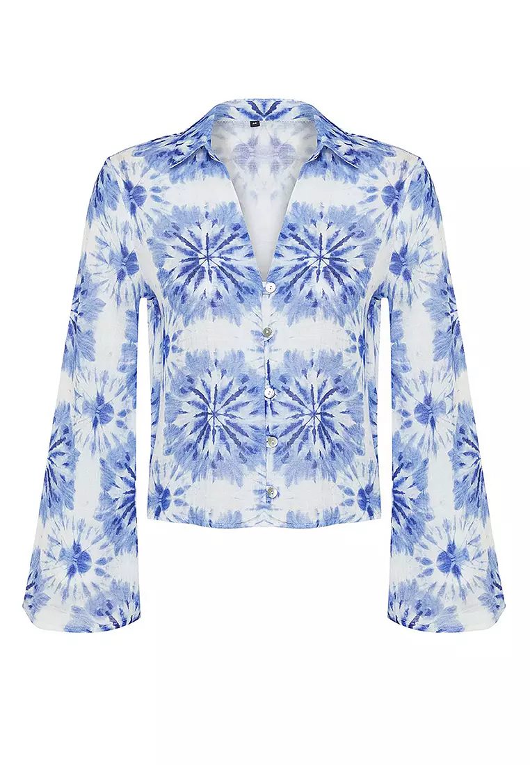 Patterned Crop Shirt