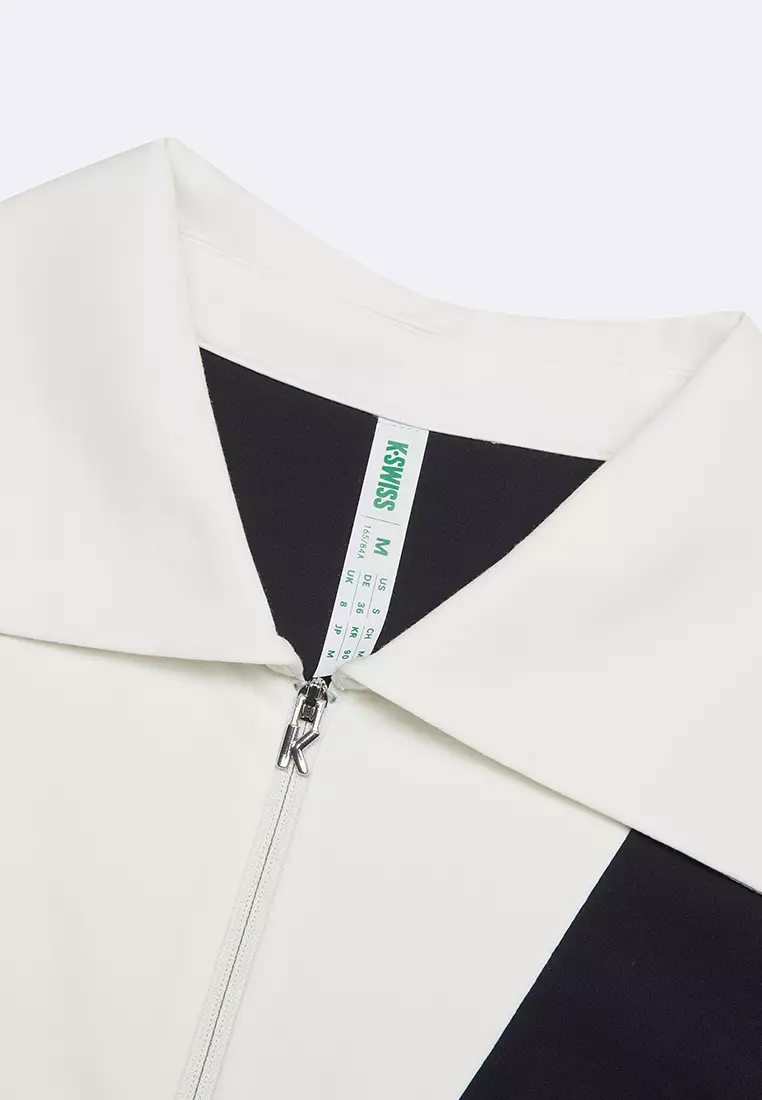 女裝 K-SWISS LOGO 半拉鏈拼色寬鬆 POLO 裇