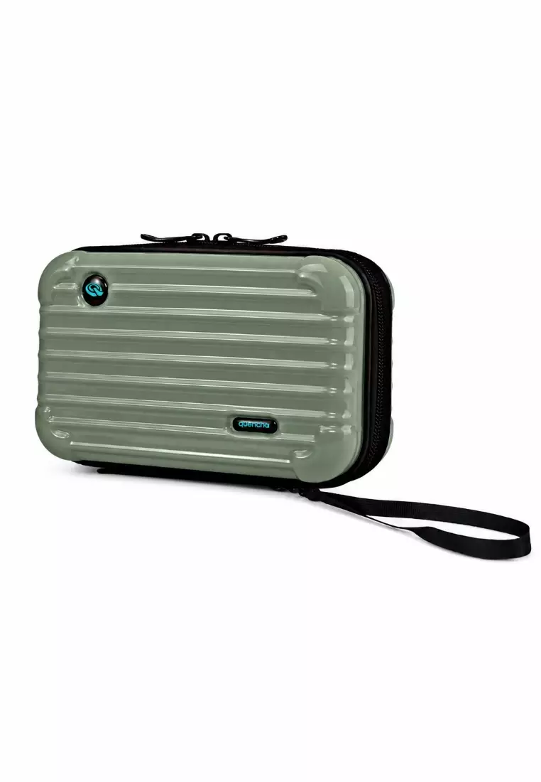 Double Layer Sling Bag 7-Inch Hard Shell Travel Organizer - Forest Green